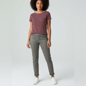 🆑Lila Ryan Womens Tapered Trouser Steel Grey Cotton Blend Size 2